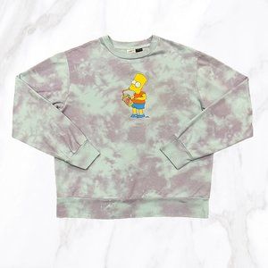 The Simpson's Women's Tie-Dye‎ Bart Drinking Slurpee Sweatshirt, Size M